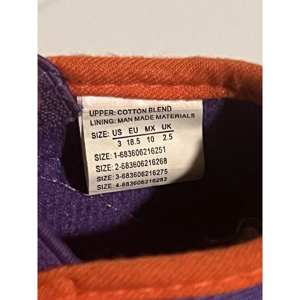 NCAA Clemson University SC Tigers Baby Soft Sole Shoes Orange Regalia US Size 3